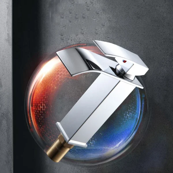 Bathroom Copper Core Waterfall Basin Faucet Stainless Steel Kitchen Wash Basin Hot and Cold Dual Control Faucet - Image 6