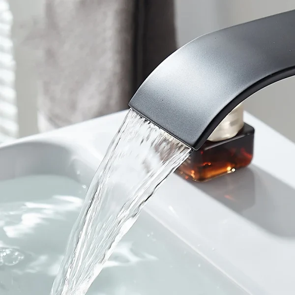Bathroom Copper Core Waterfall Basin Faucet Stainless Steel Kitchen Wash Basin Hot and Cold Dual Control Faucet - Image 4