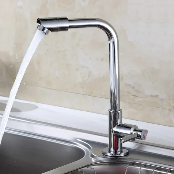 Household Kitchen Faucets Single Cold Water Tap Single Handle Single Hole Basin Sink Faucet Flexible Rotaion Kitchen Accessories - Image 3
