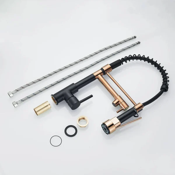 Kitchen Faucet with Pull Down Sprayer High Arc Single Handle Spring Kitchen Sink Faucet - Image 6