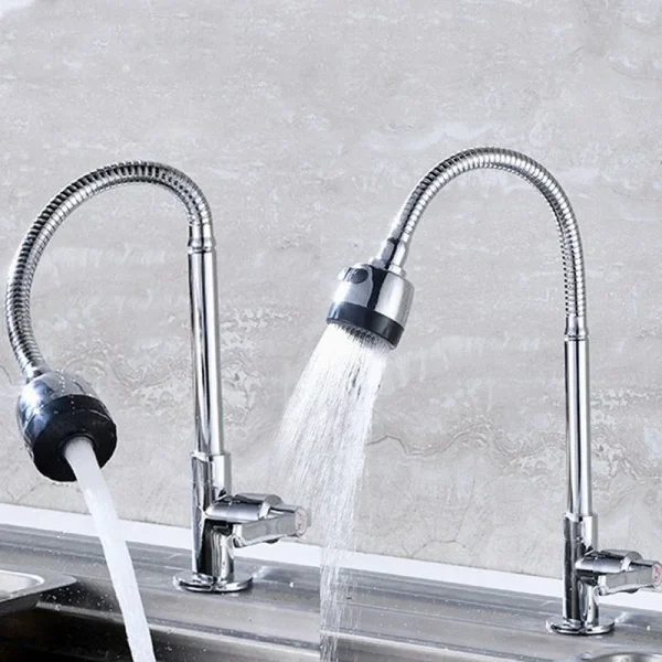 Household Kitchen Faucets Single Cold Water Tap Single Handle Single Hole Basin Sink Faucet Flexible Rotaion Kitchen Accessories