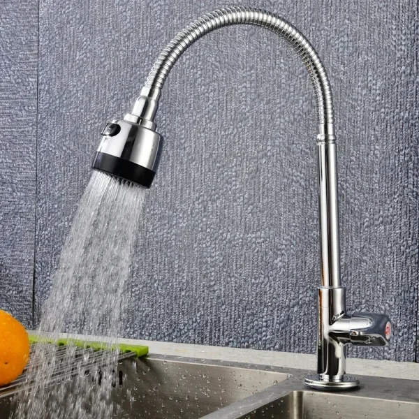 Household Kitchen Faucets Single Cold Water Tap Single Handle Single Hole Basin Sink Faucet Flexible Rotaion Kitchen Accessories - Image 5