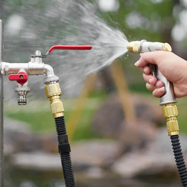 Industrial and Home Irrigation Zinc Alloy Garden Bibcocks Outdoor 1 Inlet 2 Outlet Bibcock with Dual Nipple and Bathroom Faucet - Image 6
