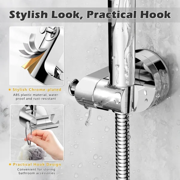 1-4Pcs Self-adhesive Adjustable Shower Head Support ABS Universal Suction Cup Holder Strong Load-bearing Shower Head Bracket - Image 2