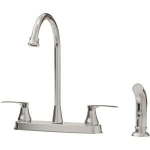 Kitchen Faucet Side Sprayer, 2 Handle Kitchen Sink Faucet, 3 or 4 Hole Kitchen Kaucets with Sprayer, 304 Stainless Steel Faucet